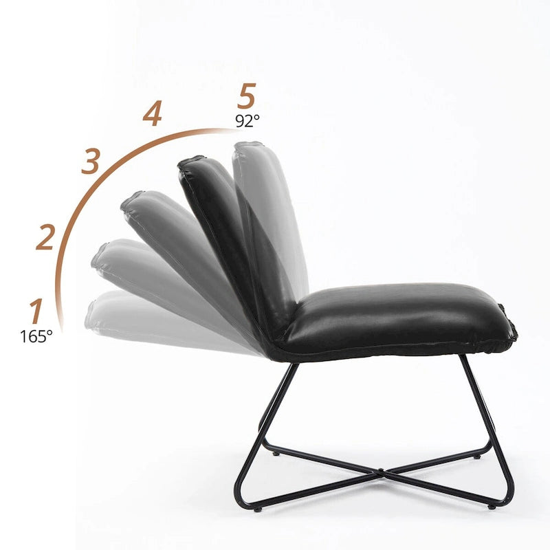 Fauteuil d'appoint en similicuir style Mid-Century Modern