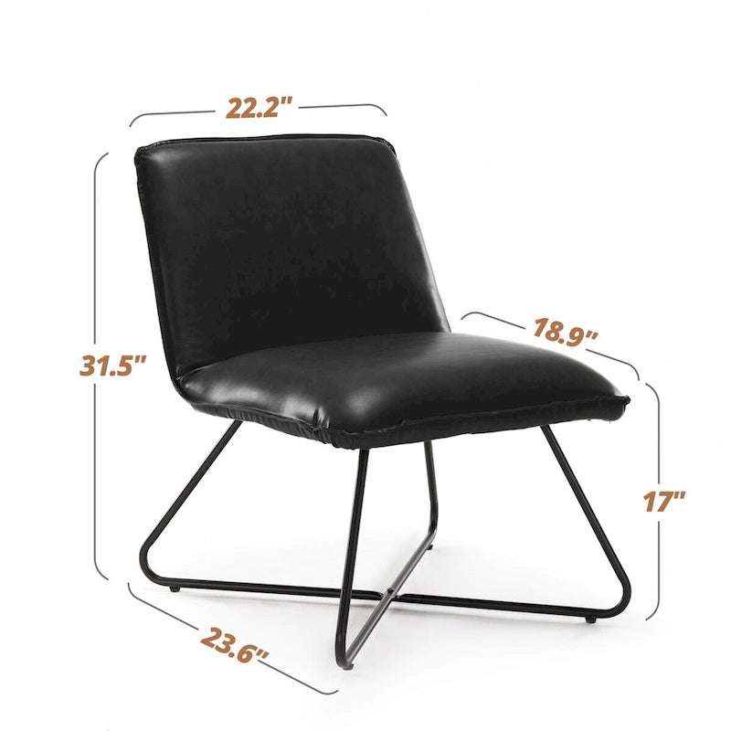 Fauteuil d'appoint en similicuir style Mid-Century Modern