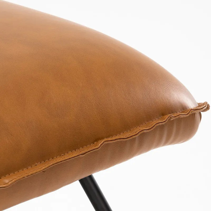 Fauteuil d'appoint en similicuir style Mid-Century Modern