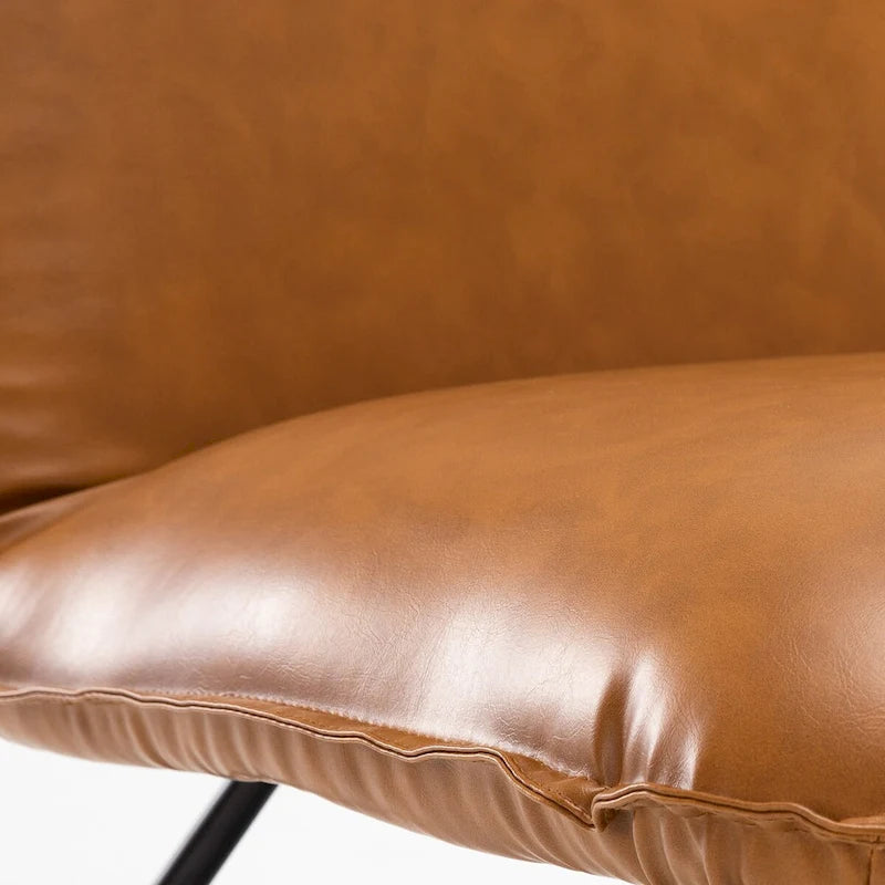 Fauteuil d'appoint en similicuir style Mid-Century Modern