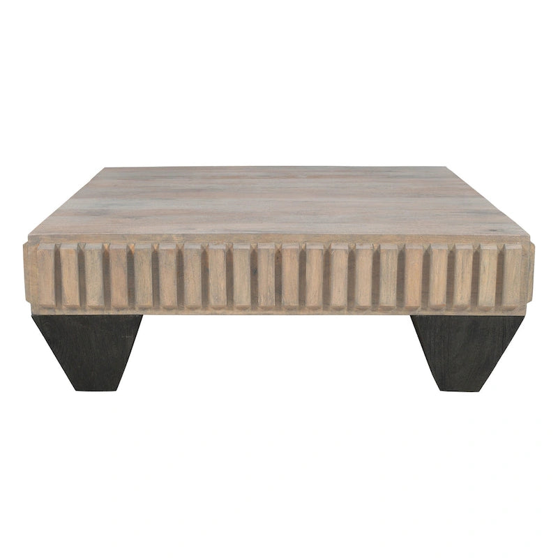 Table basse carrée en bois de manguier