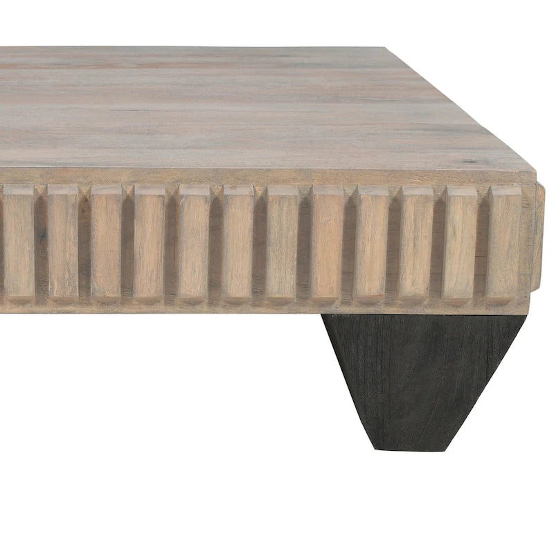 Table basse carrée en bois de manguier