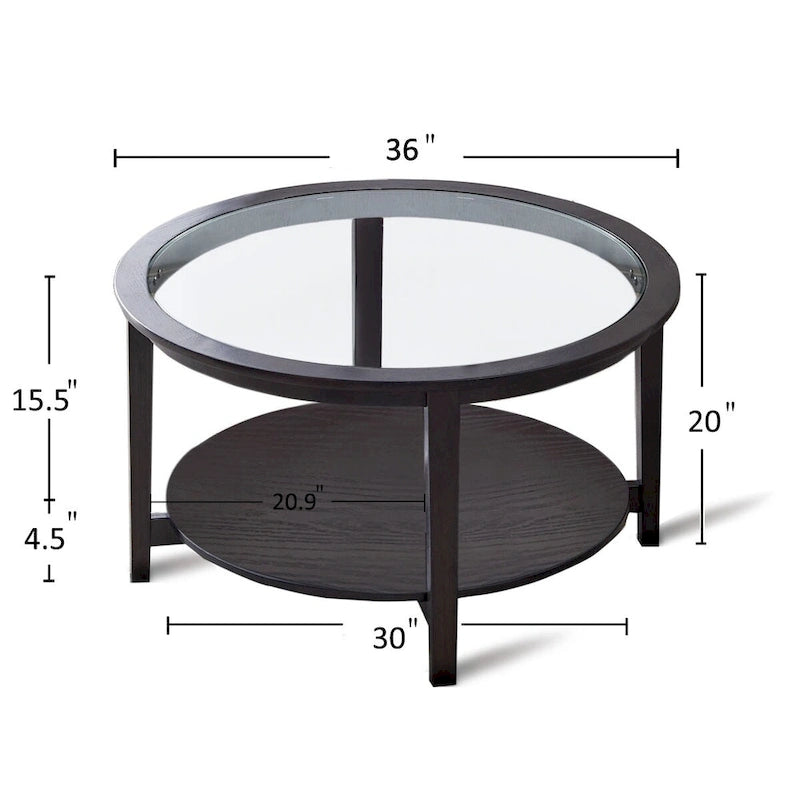 Table basse de rangement moderne en bois massif noir et verre