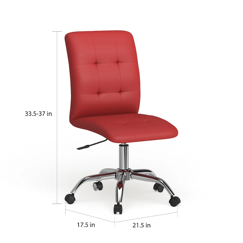 Chaise de bureau sans accoudoirs à dossier mi-hauteur