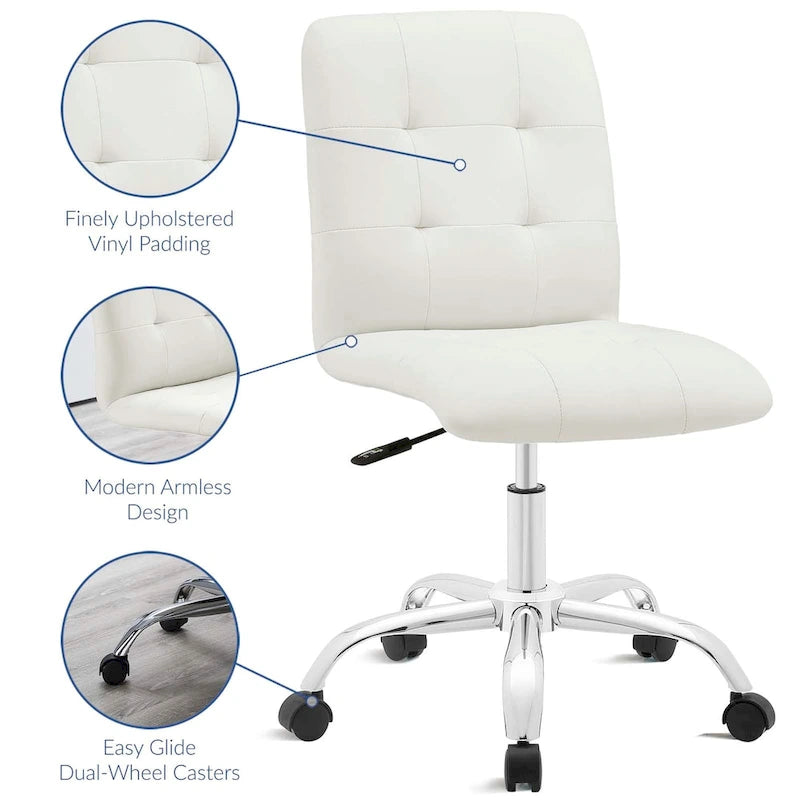 Chaise de bureau sans accoudoirs à dossier mi-hauteur
