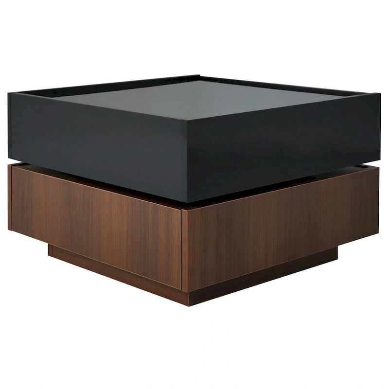 Table basse carrée rotative à 360 degrés