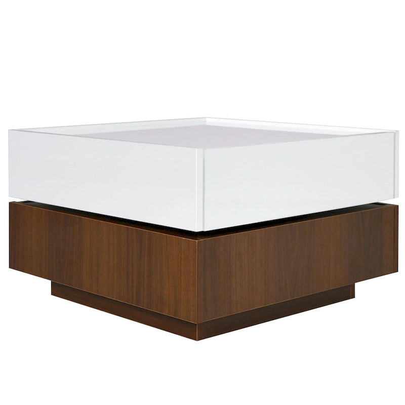Table basse carrée rotative à 360 degrés