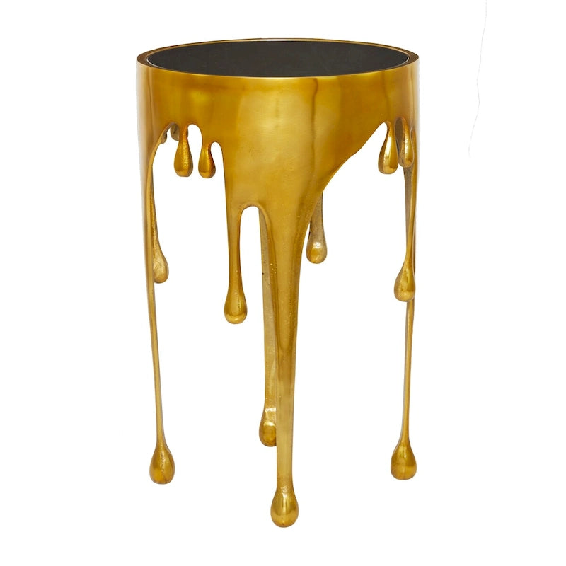 Table d'appoint en métal de style artistique avec effet goutte à goutte