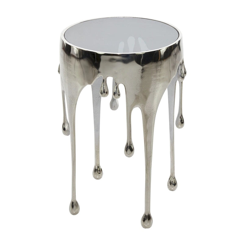 Table d'appoint en métal de style artistique avec effet goutte à goutte