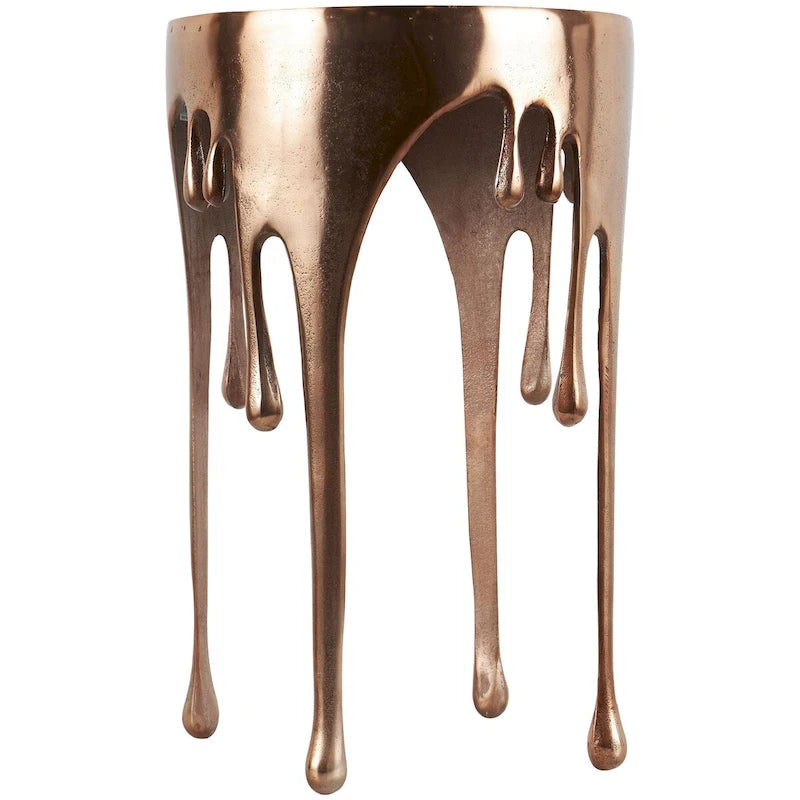 Table d'appoint en métal de style artistique avec effet goutte à goutte