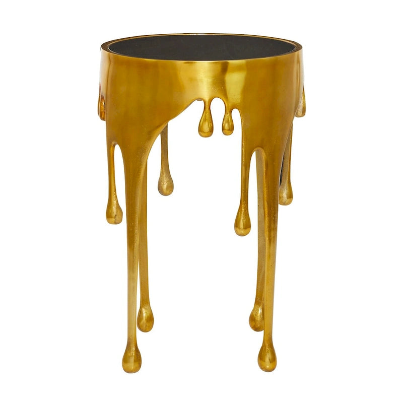 Table d'appoint en métal de style artistique avec effet goutte à goutte
