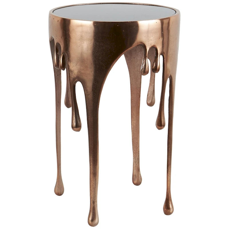 Table d'appoint en métal de style artistique avec effet goutte à goutte