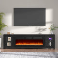 Meuble TV avec cheminée électrique moderne 80 po