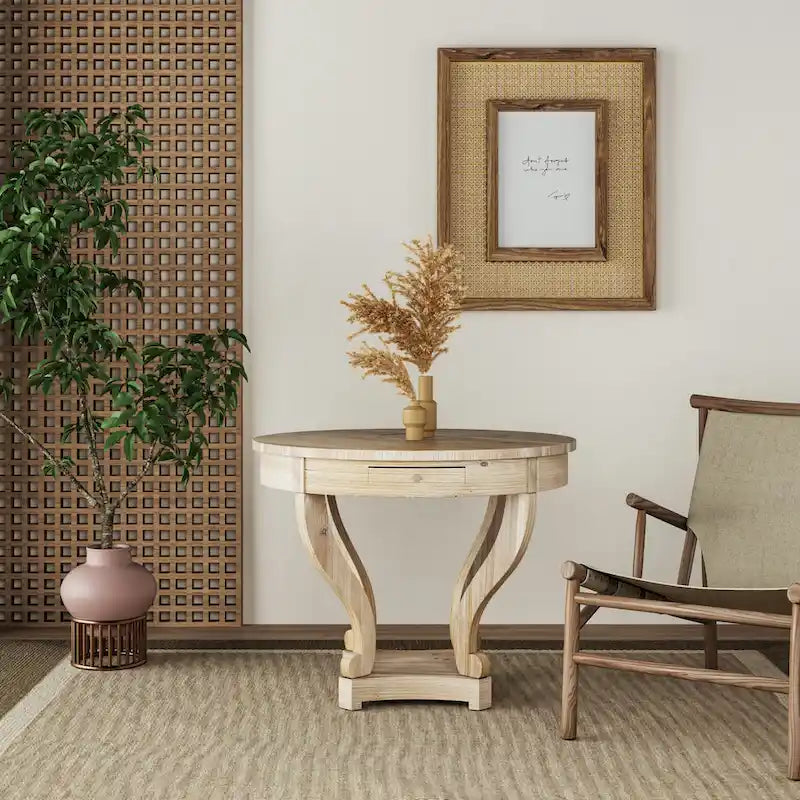Petite table d'appoint ronde en bois