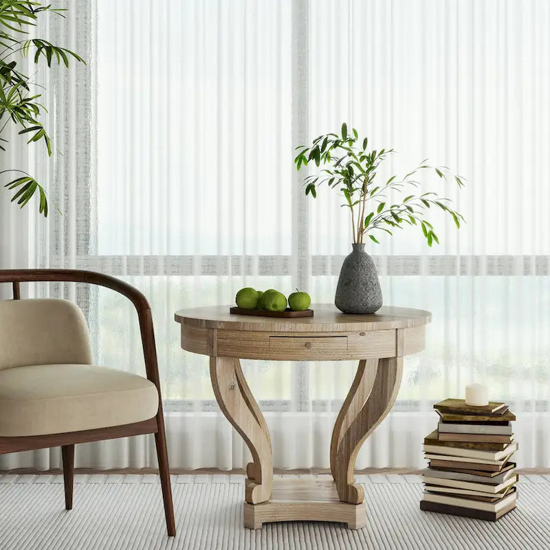 Petite table d'appoint ronde en bois