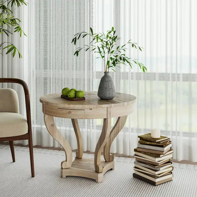 Petite table d'appoint ronde en bois