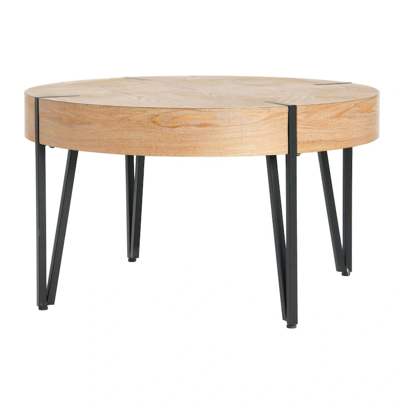 Table basse ronde en bois recyclé