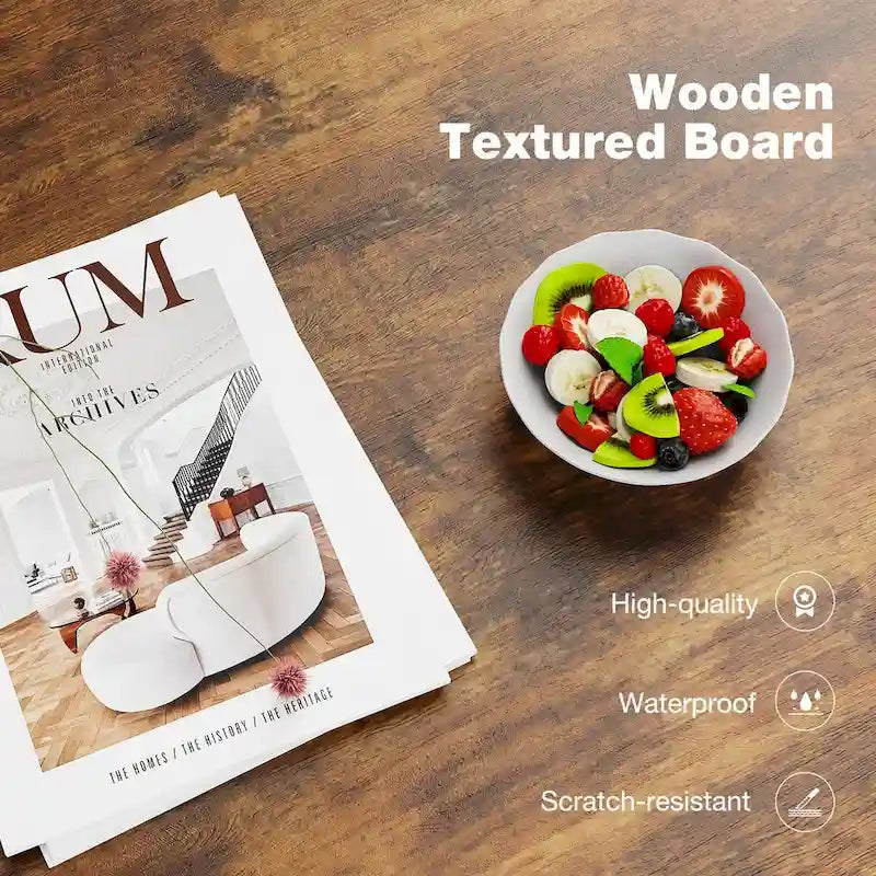Table basse en bois avec plateau relevable