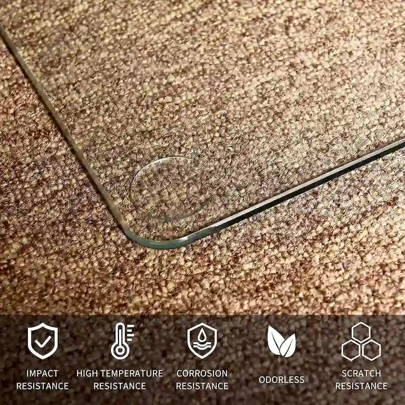 Tapis de protection en verre trempé pour chaise de bureau