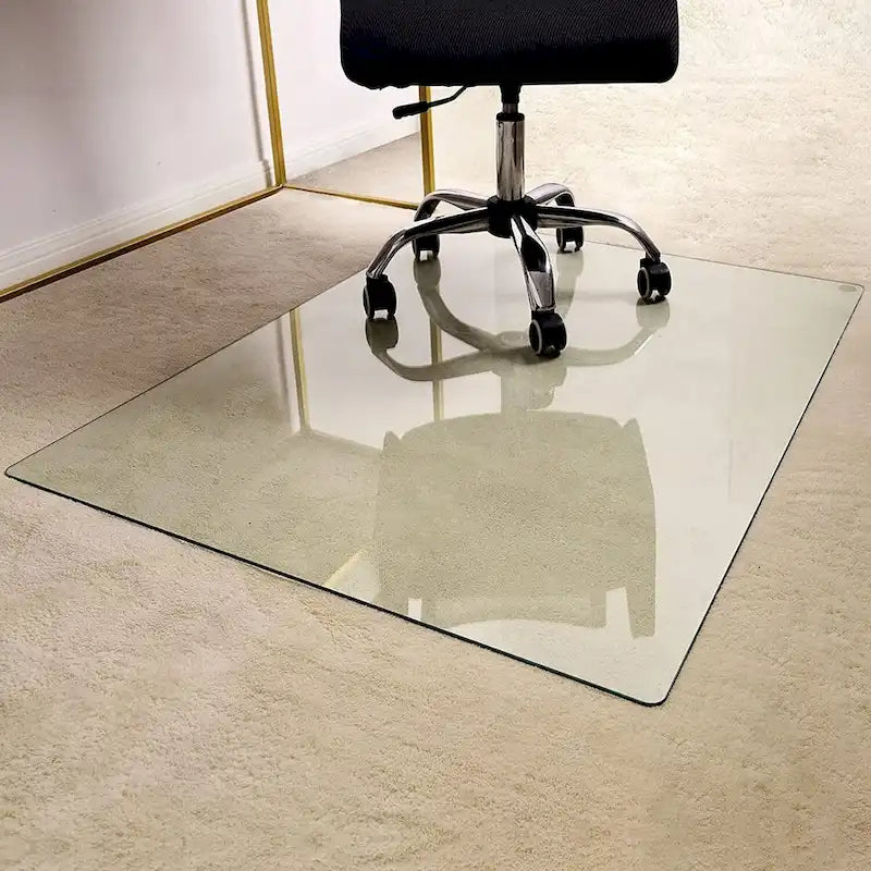 Tapis de protection en verre trempé pour chaise de bureau