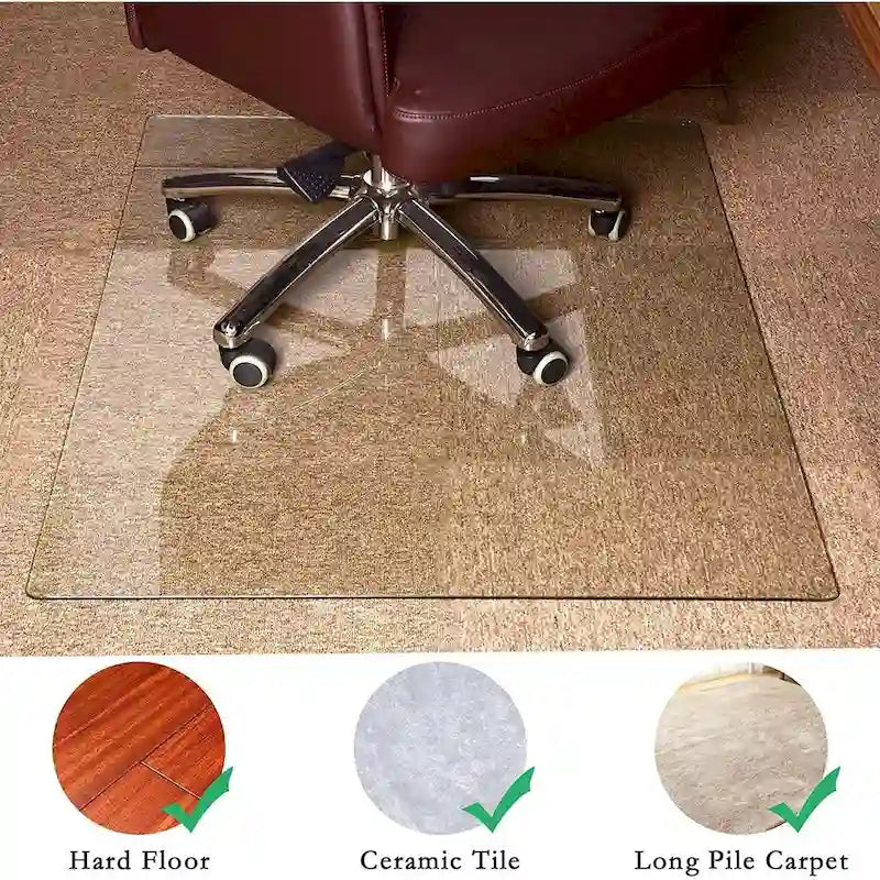 Tapis de protection en verre trempé pour chaise de bureau