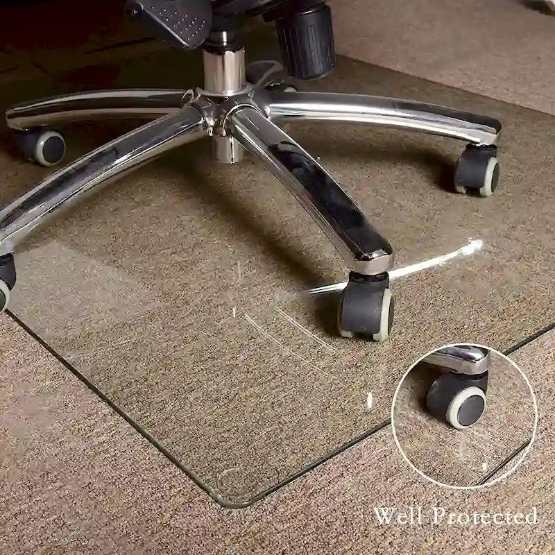 Tapis de protection en verre trempé pour chaise de bureau