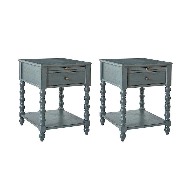 Table d'appoint en bois massif de style traditionnel