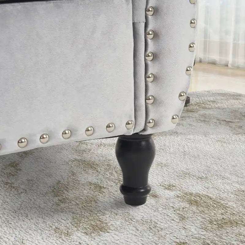Banc de rangement rectangulaire en velours