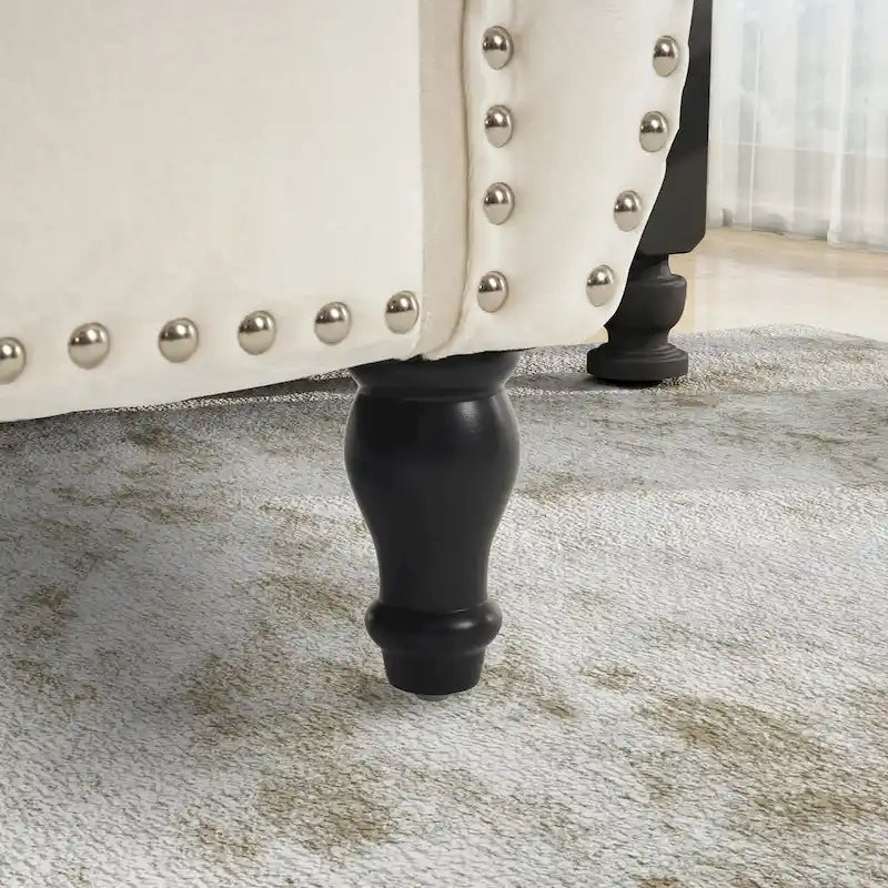 Banc de rangement rectangulaire en velours